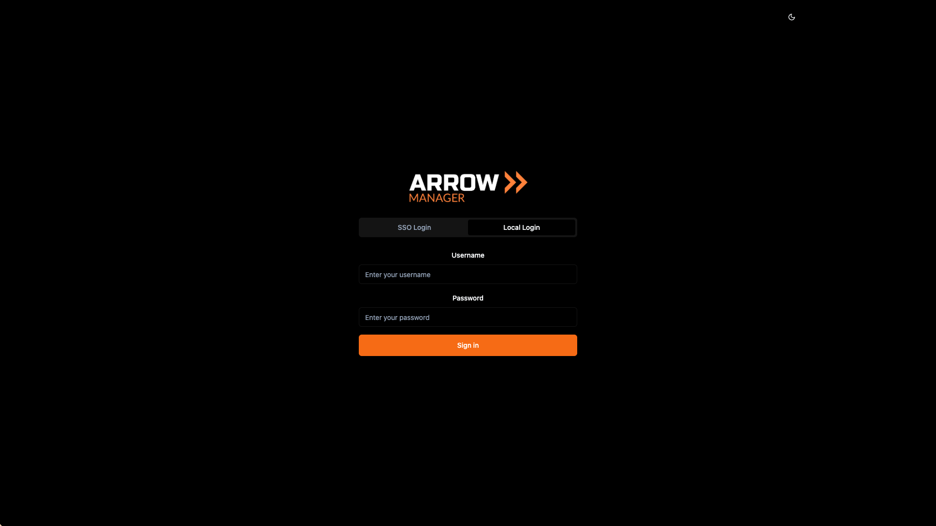 Arrow Manager Local Login