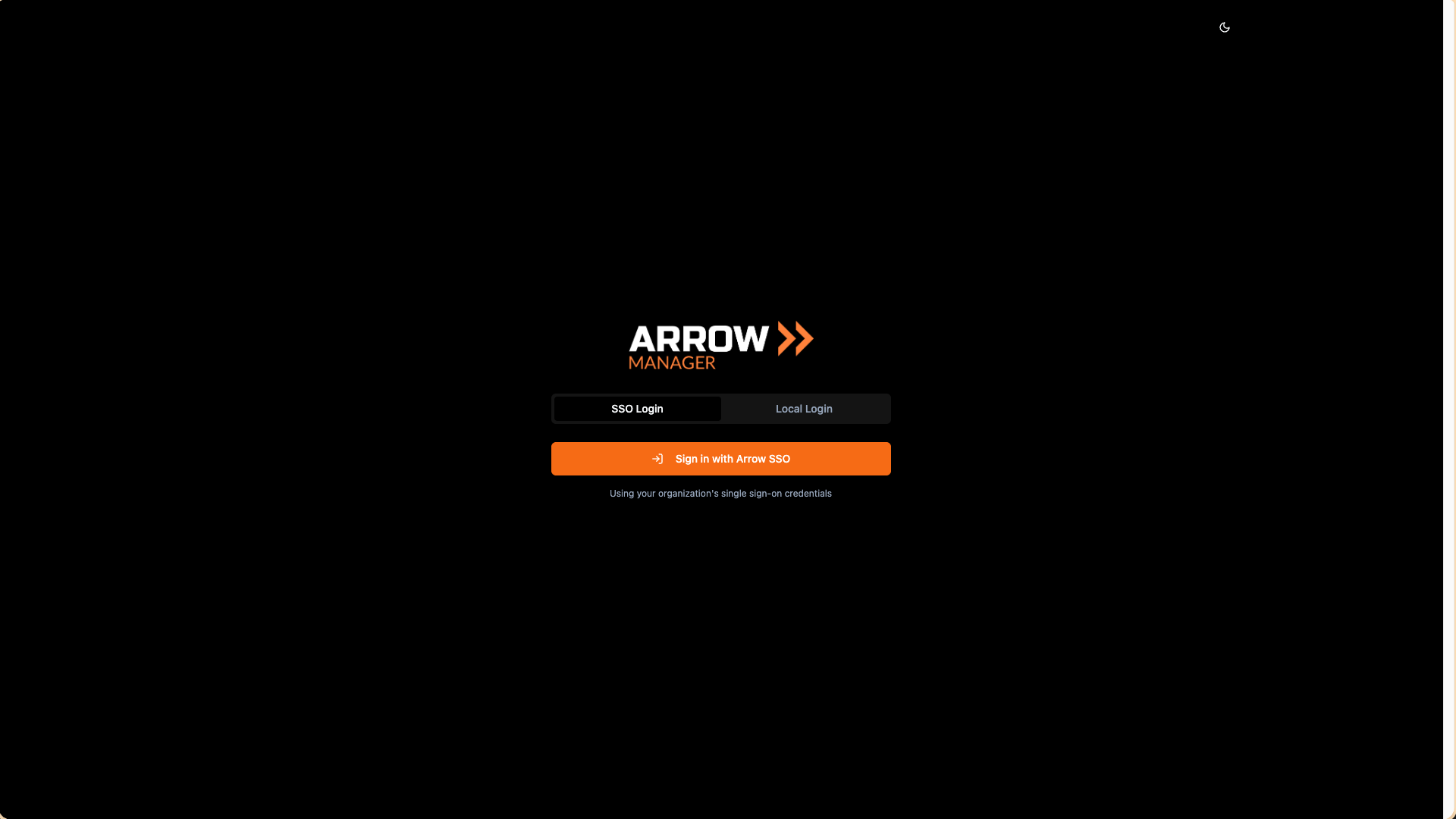 Arrow Manager SSO Login Button